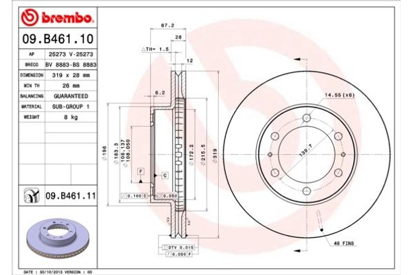 Brembo Δισκόπλακα - 09.B461.11