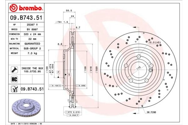 Brembo Δισκόπλακα - 09.B743.51