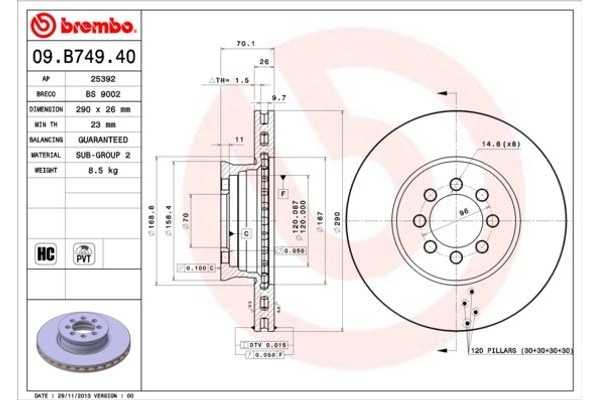 Brembo Δισκόπλακα - 09.B749.40