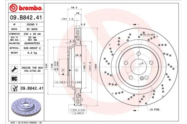 Brembo Δισκόπλακα - 09.B842.41