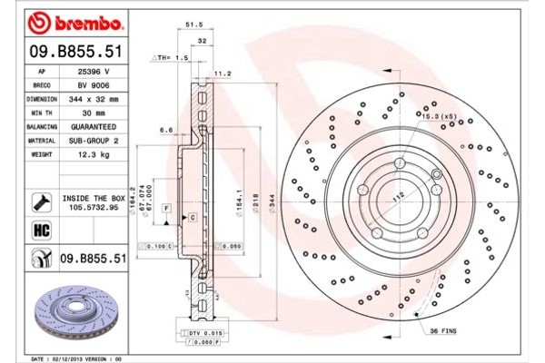 Brembo Δισκόπλακα - 09.B855.51