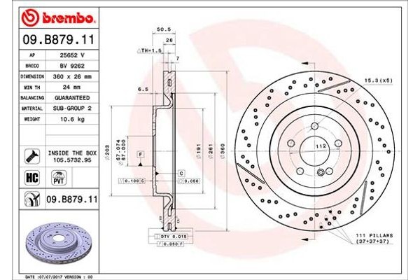 Brembo Δισκόπλακα - 09.B879.11