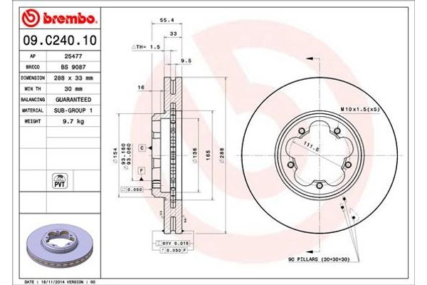 Brembo Δισκόπλακα - 09.C240.10