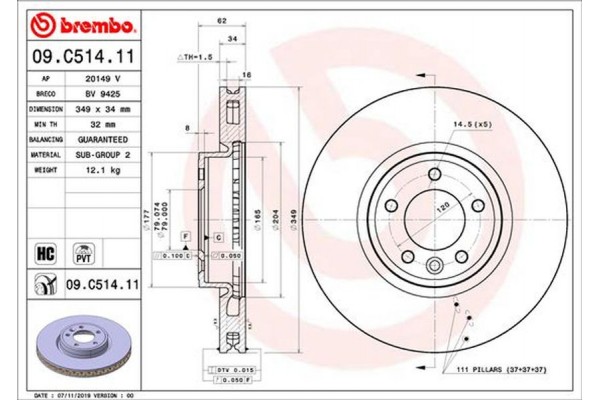 Brembo Δισκόπλακα - 09.C514.11 Brembo Δισκόπλακα - 09.C514.11