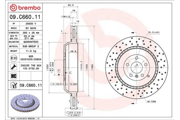 Brembo Δισκόπλακα - 09.C660.11 Brembo Δισκόπλακα - 09.C660.11