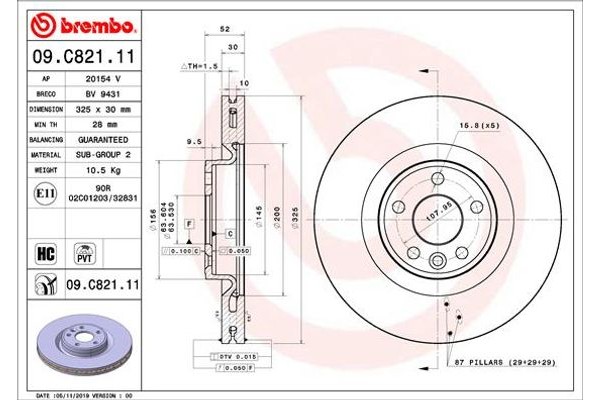 Brembo Δισκόπλακα - 09.C821.11