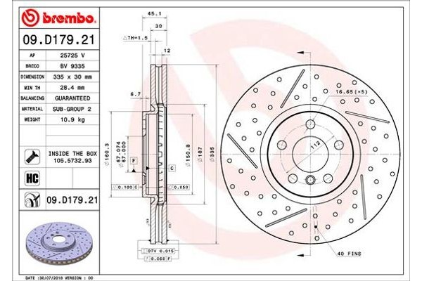 Brembo Δισκόπλακα - 09.D179.21