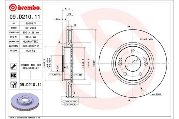 Brembo Δισκόπλακα - 09.D210.11 Brembo Δισκόπλακα - 09.D210.11