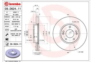 Brembo Δισκόπλακα - 09.D624.11