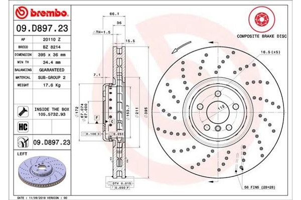 Brembo Δισκόπλακα - 09.D897.23