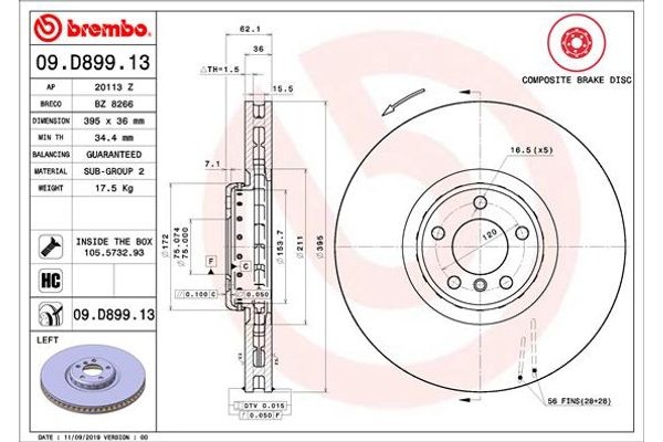 Brembo Δισκόπλακα - 09.D899.13