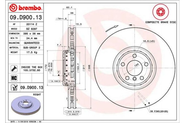 Brembo Δισκόπλακα - 09.D900.13 Brembo Δισκόπλακα - 09.D900.13
