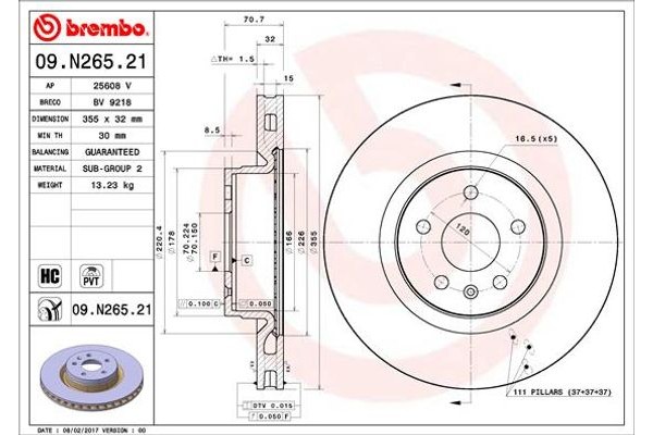 Brembo Δισκόπλακα - 09.N265.21