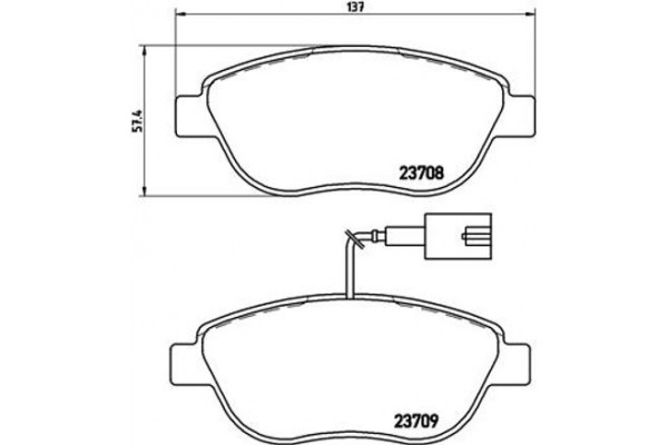 Brembo Σετ τακάκια, Δισκόφρενα - P 23 087