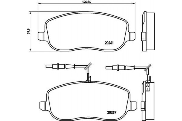 Brembo Σετ τακάκια, Δισκόφρενα - P 23 090