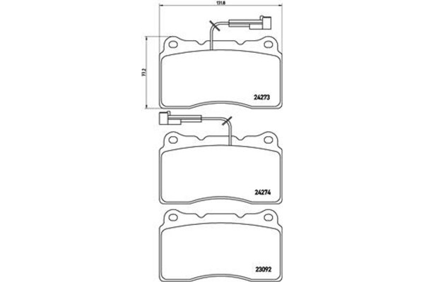 Brembo Σετ τακάκια, Δισκόφρενα - P 23 098