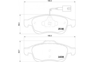 Brembo Σετ τακάκια, Δισκόφρενα - P 23 148