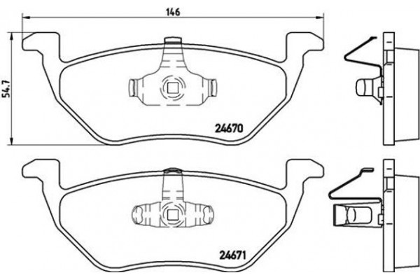 Brembo Σετ τακάκια, Δισκόφρενα - P 24 085