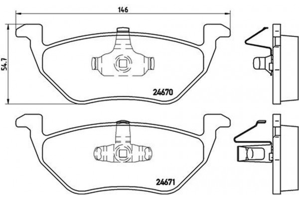 Brembo Σετ τακάκια, Δισκόφρενα - P 24 085