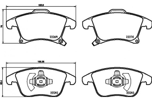 Brembo Σετ τακάκια, Δισκόφρενα - P 24 173