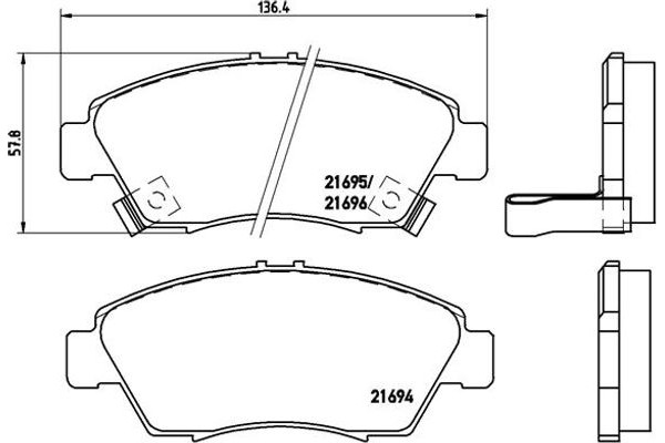 Brembo Σετ τακάκια, Δισκόφρενα - P 28 023