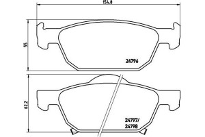 Brembo Σετ τακάκια, Δισκόφρενα - P 28 044