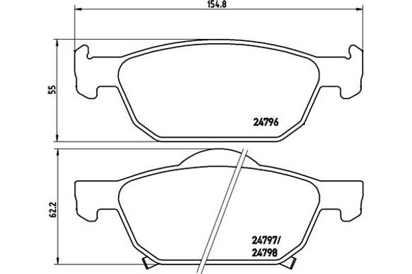 Brembo Σετ τακάκια, Δισκόφρενα - P 28 044X