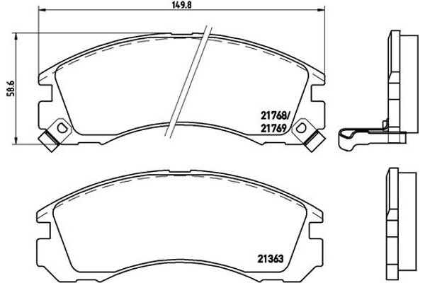 Brembo Σετ τακάκια, Δισκόφρενα - P 54 017