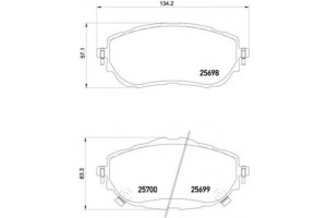 Brembo Σετ τακάκια, Δισκόφρενα - P 83 150