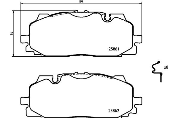 Brembo Σετ τακάκια, Δισκόφρενα - P 85 165X