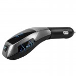 Fm Transmitter X5 Με Bluetooth Microsd Και Οθόνη Lcd 12 Volt Μαύρο/Ασημί 1 Τεμάχιο