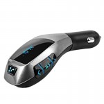 Fm Transmitter X5 Με Bluetooth Microsd Και Οθόνη Lcd 12 Volt Μαύρο/Ασημί 1 Τεμάχιο