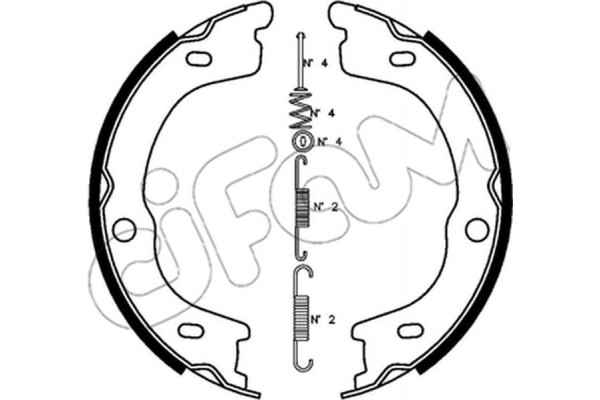 Cifam Σετ Σιαγόνων φρένων, Χειρόφρενο - 153-740K Cifam Σετ Σιαγόνων φρένων, Χειρόφρενο - 153-740K