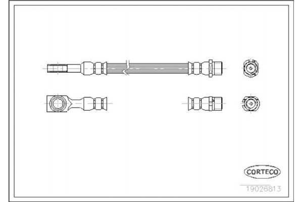 Corteco Ελαστικός Σωλήνας Φρένων - 19026813