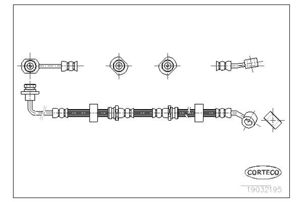 Corteco Ελαστικός Σωλήνας Φρένων - 19032195