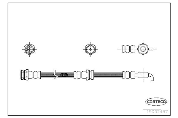 Corteco Ελαστικός Σωλήνας Φρένων - 19032467