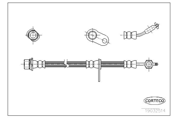Corteco Ελαστικός Σωλήνας Φρένων - 19032514