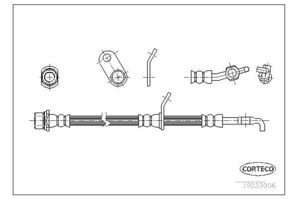 Corteco Ελαστικός Σωλήνας Φρένων - 19033056