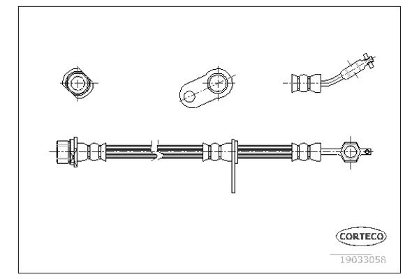 Corteco Ελαστικός Σωλήνας Φρένων - 19033058