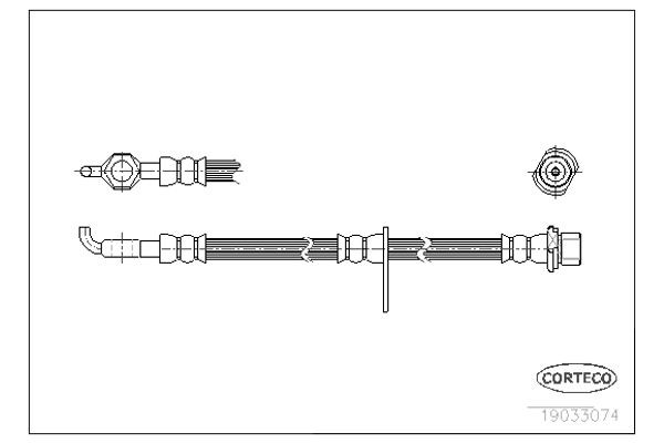 Corteco Ελαστικός Σωλήνας Φρένων - 19033074