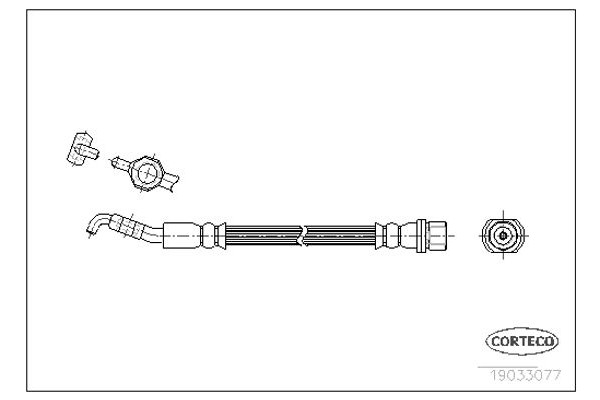Corteco Ελαστικός Σωλήνας Φρένων - 19033077