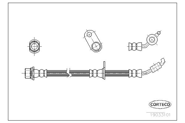 Corteco Ελαστικός Σωλήνας Φρένων - 19033101