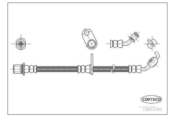 Corteco Ελαστικός Σωλήνας Φρένων - 19033102
