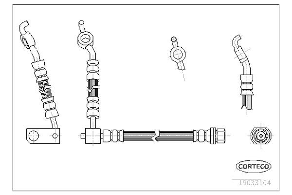 Corteco Ελαστικός Σωλήνας Φρένων - 19033104