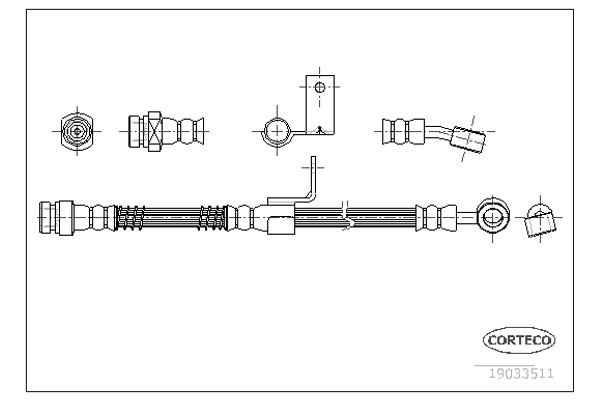 Corteco Ελαστικός Σωλήνας Φρένων - 19033511
