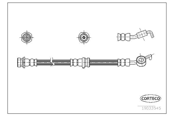 Corteco Ελαστικός Σωλήνας Φρένων - 19033545