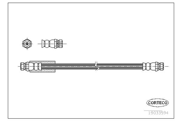 Corteco Ελαστικός Σωλήνας Φρένων - 19033594