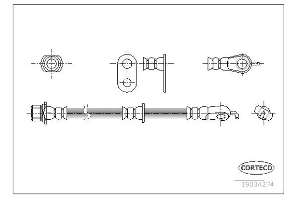 Corteco Ελαστικός Σωλήνας Φρένων - 19034274