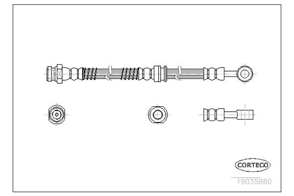 Corteco Ελαστικός Σωλήνας Φρένων - 19035880