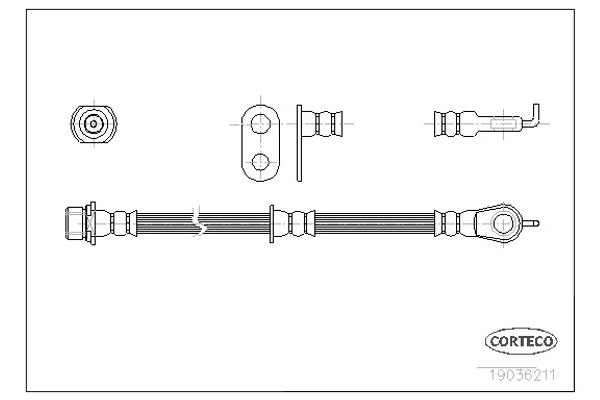 Corteco Ελαστικός Σωλήνας Φρένων - 19036211